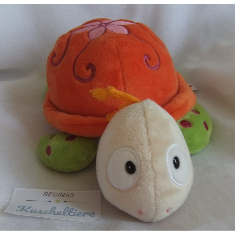 Nici - Plüschtier - Jolly Yoga - Schildkröte Sula - orange/grün - ca. 25 cm groß - liegend