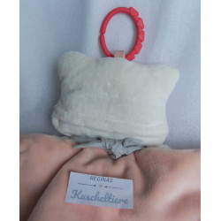 Myhummy - Schmusetuch - Einschlafhilfe - Bär - weiß/rosa - mit Beißring - ca. 40 cm lang