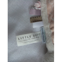 Little Dutch - Schmusetuch - Hase - weiß/rosa mit weißen Motiven und weiß - ca. 32 cm lang