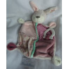 Topomini - Schmusetuch - Hase mit Beißring - rosatöne - ca. 28 cm lang