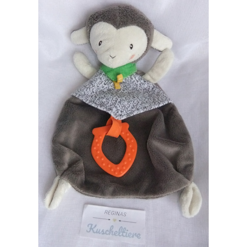 Ernstings Family Topomini - Schmusetuch - Affe mit Halstuch und Beißelement - ca. 26 cm lang
