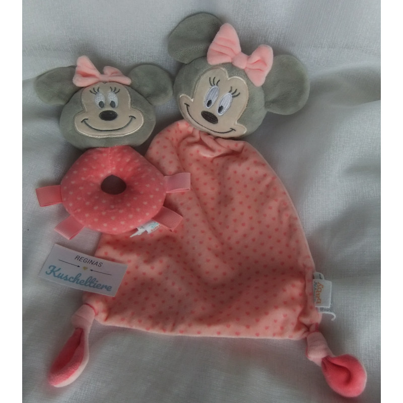 Disney Baby - Schmusetuch Minnie Mouse und Rasselgreifling Minnie Mouse - mit Rasselgeräusch  -
