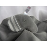 Jacadi - Schmusetuch - Wendeschmusetuch - Elefant grau und Wolke weiß/grau gestreift, weiß -  Durchmesser ca. 30 cm - groß