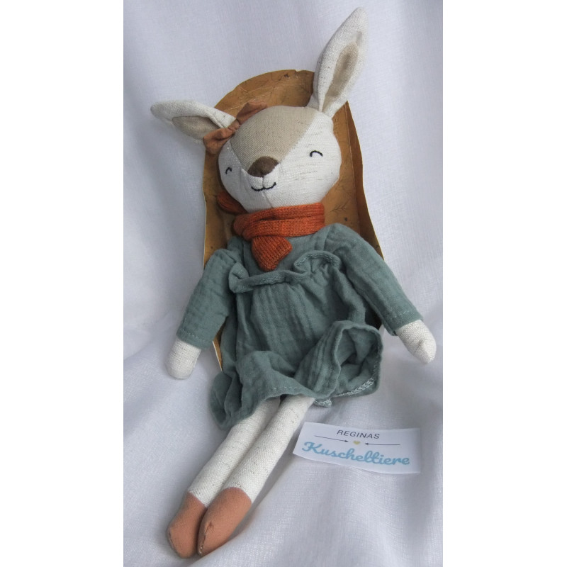 Maisons du Monde - Plüschtier - Hase mit Schal und Kleidchen  -  ca. 40 cm groß - Schlenker
