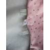 Nicotoy - Schmusetuch - Bär rosa mit grauen Sternchen und langer grauer Zipfelmütze - ca. 25 cm lang