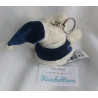 Kuschelwuschel - Schlüsselanhänger - Bär Eisbär mit blauer Zipfelmütze und blauer Jacke - ca. 7 cm groß - sitzend