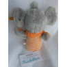 Steiff - Rasselgreifling - Elefant Trampili mit Halstuch - grau/orange-beige gestreift - ca. 12 cm lang