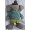 Depot - Plüschtier - For Little Ones - Strick - Elefant - grau, grün - ca. 48 cm groß - Schlenker