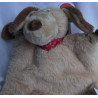 Sigikid - Schmusetuch - Hund Brauntöne mit Halstuch in rot mit Herzmotiven - ca. 28 cm lang