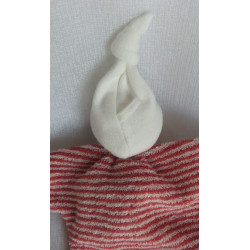 Alana - Schmusetuch - Wichtel / Zwerg rot-weiß gestreift mit weißer Zipfelmütze - ca. 23 cm lang