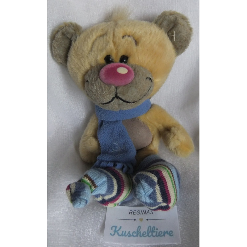 Depesche - Vintage Plüschtier - Pimboli mit Schal und gestreiften Socken - ca. 22 cm groß - Schlenker