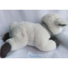 Nicotoy Spieltier Plüschtier Schaf weiß mit Schal grau/weiß gestreift ca. 18 cm hoch und ca. 30 cm lang