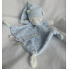 Nicotoy - Schmusetuch - Bär weiß/hellblau mit grauen Sternchen und langer grauer Zipfelmütze - ca. 25 cm lang