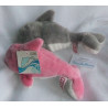 Nici - zwei Plüschtiere - Delfin rosa/weiß und Delfin grau/weiß