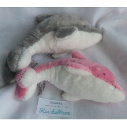 Nici - zwei Plüschtiere - Delfin rosa/weiß und Delfin grau/weiß