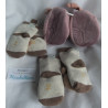 Pusblu Babyschuhe mit Rasselgeräusch Dino altrosa und zwei Paar Rasselsöckchen Bär von Beauty Baby