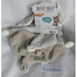 Baby Nat - Schmusetuch - Hase grau/braun/weiß - ca. 20 cm lang
