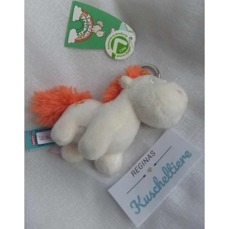 Nici - Schlüsselanhänger - Einhorn Theodor & friends - creme/orange - ca. 9 cm lang und ca. 9 cm hoch