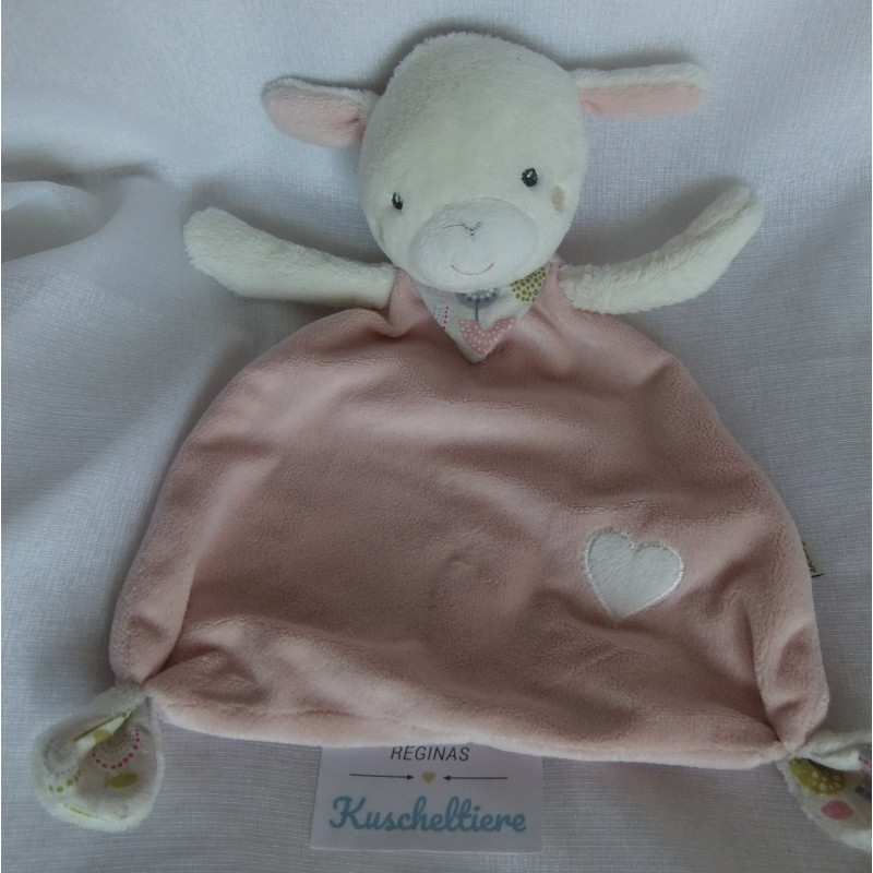 Beauty Baby - Schmusetuch Schaf rosa mit Halstuch - ca. 28 cm lang