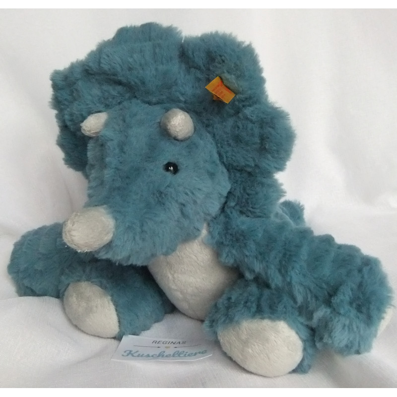 Steiff - Plüschtier Soft Cuddly Friends Dixi Triceratops - petrol - ca. 25 cm groß - sitzend