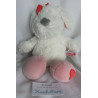 Nici - Plüschtier - Hund Lulu weiß/rosa mit kleinem roten Herzchen und kleiner Schleife - ca. 25 cm groß - Schlenker