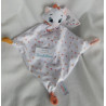 Aldi - Simba - Disney - Schmusetuch - Aristocats Kätzchen Marie weiß und bunte Motive  - mit Schriftzug - ca. 40 cm lang