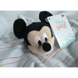 Aldi - Simba - Disney - Schmusetuch - Mickey Mouse Maus mit Schriftzug - ca. 24 cm x 24 cm groß