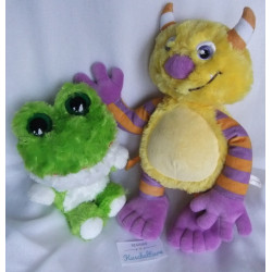 Zwei Plüschtiere - Frosch und Monster