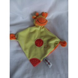 Besttoy -Schmusetuch - Kuh - gelb, orange - mit Rasselgeräusch und Beissecke - ca. 30 cm lang