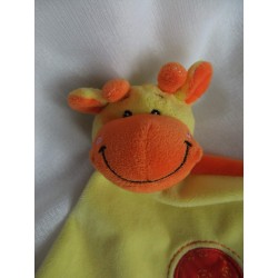 Besttoy -Schmusetuch - Kuh - gelb, orange - mit Rasselgeräusch und Beissecke - ca. 30 cm lang