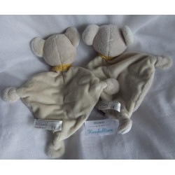 Babydream - zwei Schmusetücher - Koala hellgrau mit Halstuch in gelb - ca. 25 cm lang