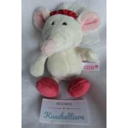 Nici - Plüschtier - Maus Braut mit Schleier - weiß/pink - ca. 15 cm groß - Schlenker