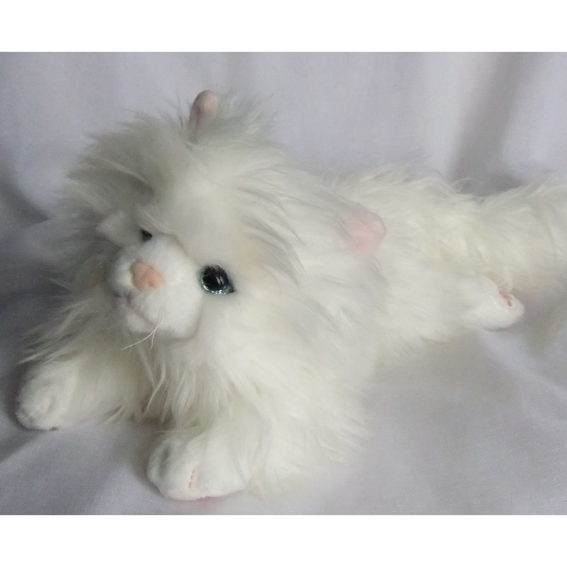 Nici - Plüschtier - Katze Meowlina - weiß, rosa - ca. 45 cm lang (mit Puschelschwänzchen gemessen) - liegend