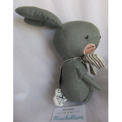 Picca Loulou - Plüschtier - Hase grün mit gestreifter Fliege - ca. 18 cm groß - sitzend