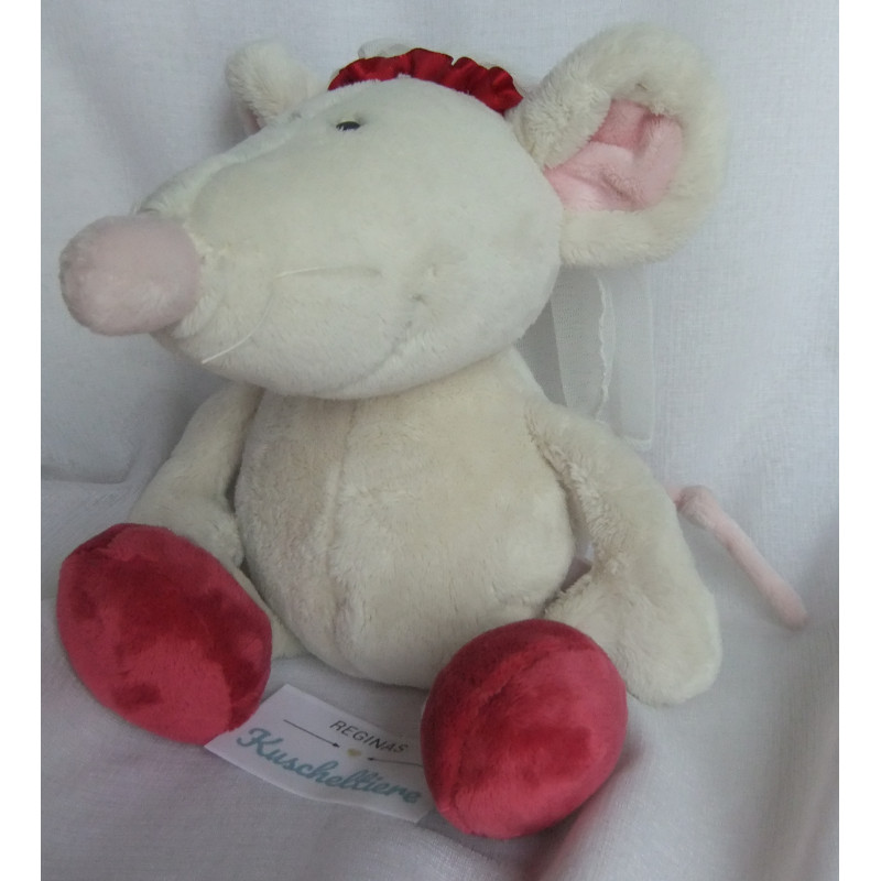 Nici - Plüschtier - Maus Braut mit Schleier - weiß/pink - ca. 25 cm groß - Schlenker