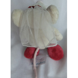 Nici - Plüschtier - Maus Braut mit Schleier - weiß/pink - ca. 25 cm groß - Schlenker