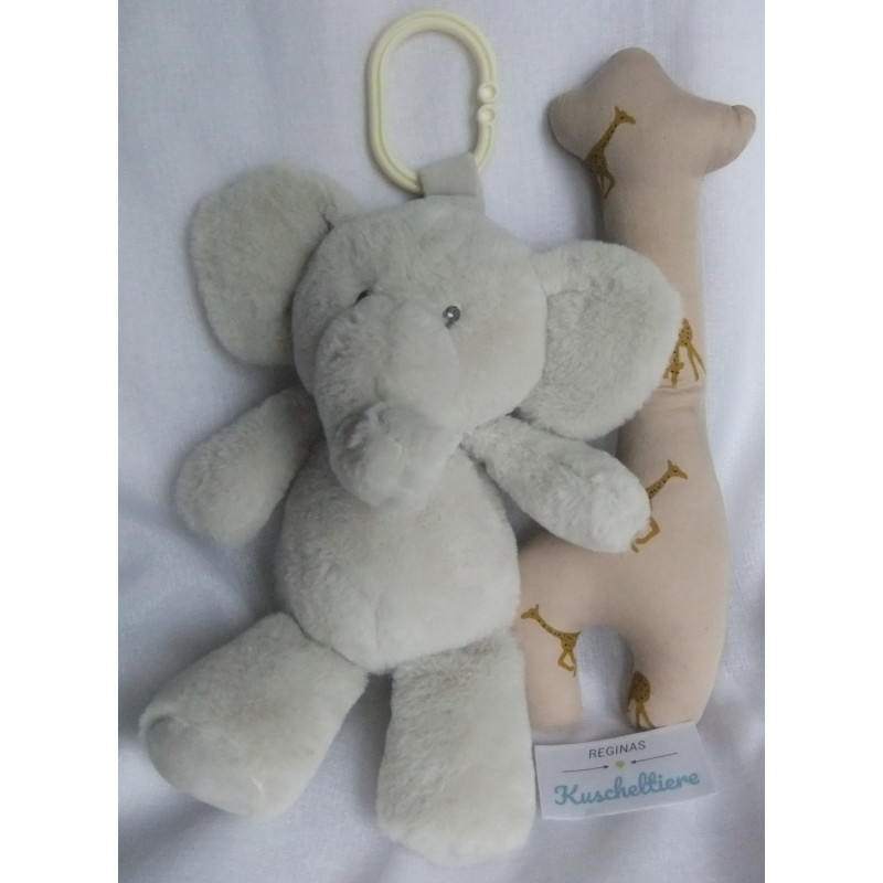 Kelly Toys Plüschtier Elefant mit Rasse- und Knistergeräusch und Trixie Giraffe mit Quietschgeräusch