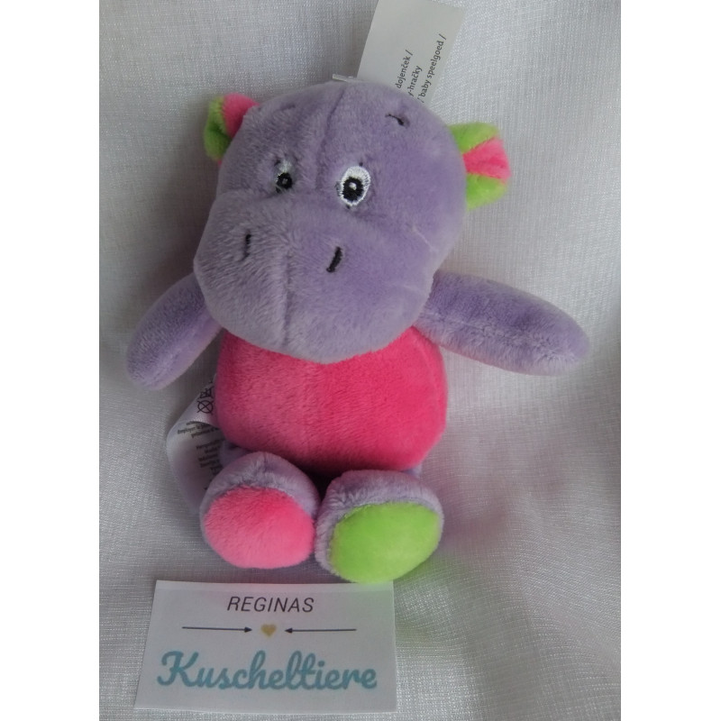 Kik - Ergee -  Greifling, Spieltier - Nilpferd - lila, grün, pink -ca. 16 cm groß - Schlenker