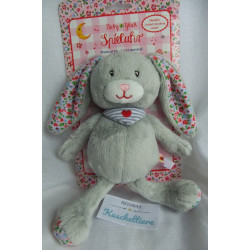 Spiegelburg BabyGlück - Spieluhr Hase - hellgrau, buntes Blumenmuster - Melodie: Schlaf Kindlein schlaf.. - ca. 21 cm groß