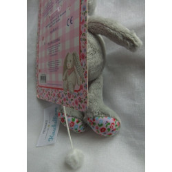 Spiegelburg BabyGlück - Spieluhr Hase - hellgrau, buntes Blumenmuster - Melodie: Schlaf Kindlein schlaf.. - ca. 21 cm groß