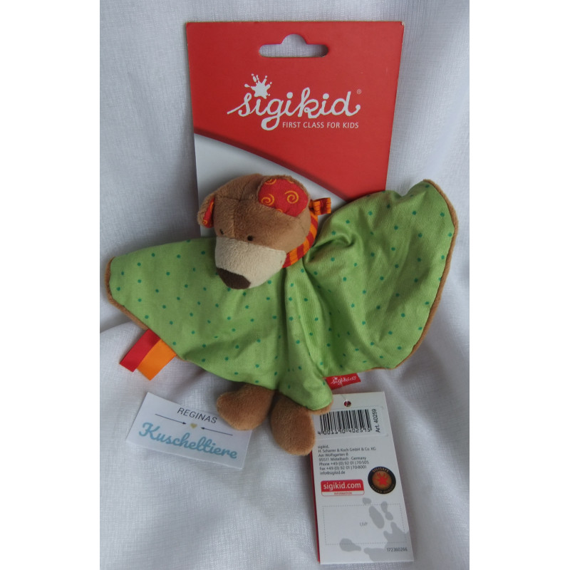 Sigikid - Schmusetuch - Bär - grün/braun - ca. 16 cm lang