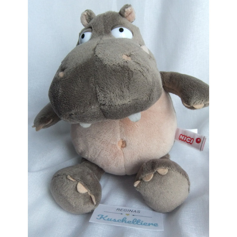 Nici - Plüschtier - Wild Adventures -Nilpferd Balduin - grau/rosa - ca. 25 cm groß - Schlenker