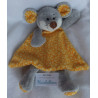 Ergee - Schmusetuch - Maus mit Schlenkerbeinchen - grau/orange mit Motiven -  ca. 29 cm lang - Schlenker