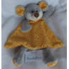 Ergee - Schmusetuch - Maus mit Schlenkerbeinchen - grau/orange mit Motiven -  ca. 29 cm lang - Schlenker
