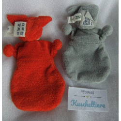 Schmusefreund - Schmusetücher - Wichtel rot und Wichtel grau - ca. 15 cm lang