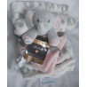 Blankets & Beyond - Set - Schmusetuch und Decke - Elefant rosa/weiß/grau