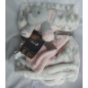 Blankets & Beyond - Set - Schmusetuch und Decke - Elefant rosa/weiß/grau