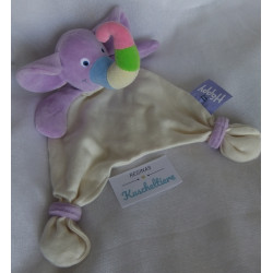 Happy - Schmusetuch - Elefant - lila/beige/bunter Rüssel - ca. 33 cm lang