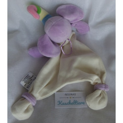 Happy - Schmusetuch - Elefant - lila/beige/bunter Rüssel - ca. 33 cm lang
