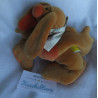 Bebe - Perlsacktier - Plüschtier - Hasenbommel mit Halstuch - Hase - orange/braun - ca. 20 cm groß - Schlenkerbeinchen